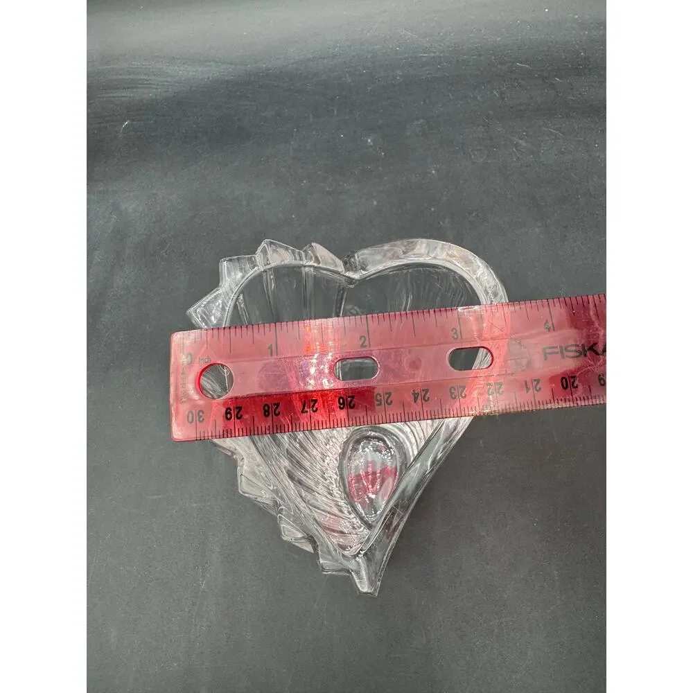 Vintage Gorham Crystal Esprit Ribbed Heart Vase 6.5